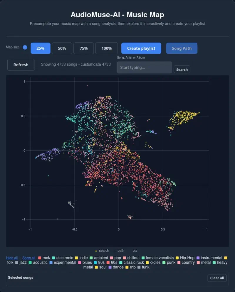 Screenshot of audiomuse-ai